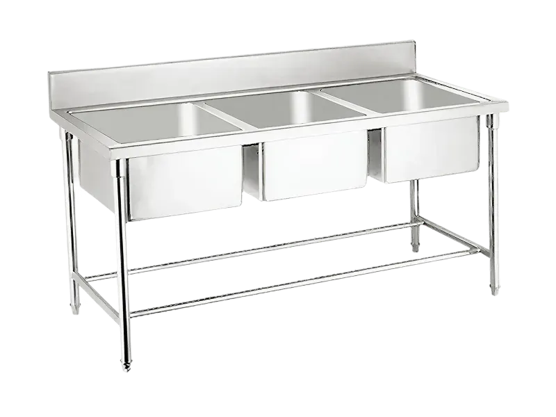 Standard Stainless Steel Three-Compartment Sink